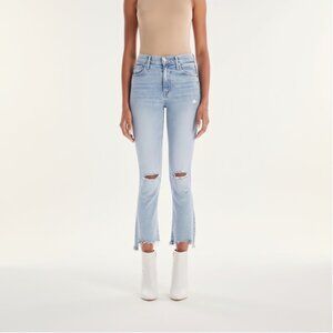 MOTHER Insider Crop Step Fray Jeans Drinking By The Pool Wash Size 29